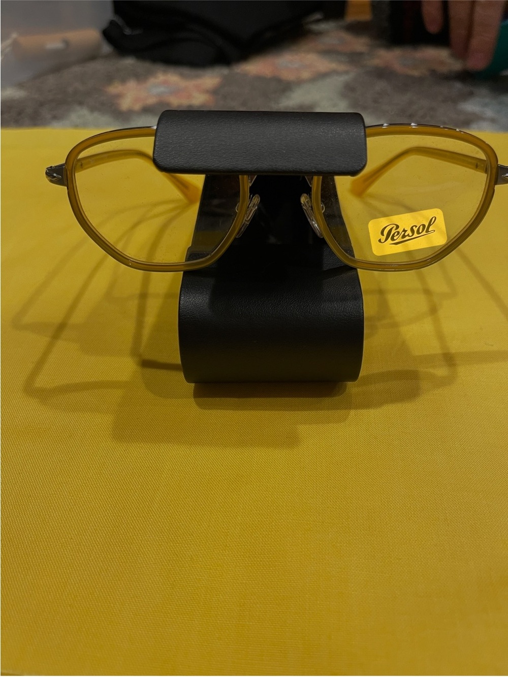 Persol Yellow Titanium Rimless Glasses - Picture 3 of 3